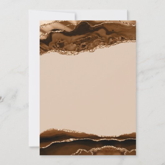 Elegant Brown Agate Foto Einladung (Rückseite)
