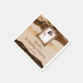 Elegant Brown Agate Foto Einladung Serviette (Ecke)