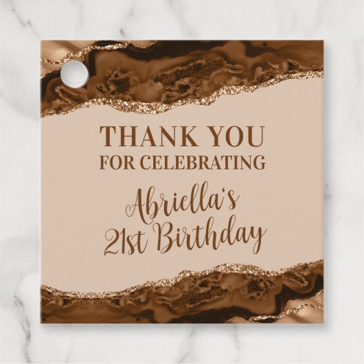 Elegant Brown Agate Geschenkanhänger (Vorderseite)