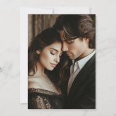 Elegant Brown Agate Gold Foto Wedding Einladung (Rückseite)