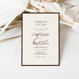 Elegant Brown And Beige Old Money Wedding Einladung
