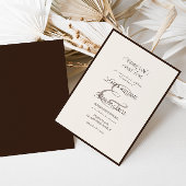 Elegant Brown And Beige Old Money Wedding Einladung
