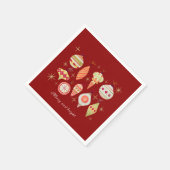 Elegant Brown and Bright Ornaments Holiday Serviette (Ecke)