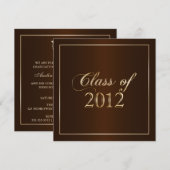 Elegant Brown and Gold Class of 2012 Einladung (Vorne/Hinten)