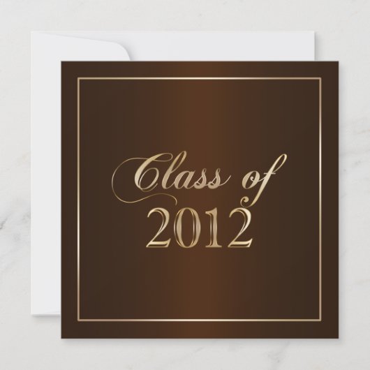 Elegant Brown and Gold Class of 2012 Einladung (Vorderseite)