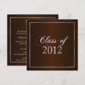 Elegant Brown and Silver Class of 2012 Einladung (Vorne/Hinten)