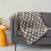 Elegant Brown and White Checkered Pattern  Decke