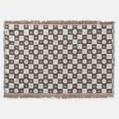 Elegant Brown and White Checkered Pattern  Decke (Vorderseite)