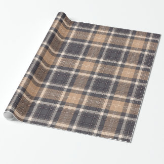 Elegant Brown | Beige | Dunkelgrau Kariert kariert Geschenkpapier
