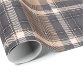 Elegant Brown | Beige | Dunkelgrau Kariert kariert Geschenkpapier (Rolleneckpunkt)