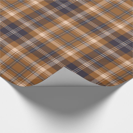Elegant Brown | Beige | Kariert überprüft Geschenkpapier (Ecke)
