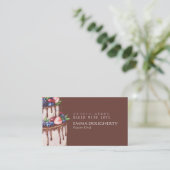Elegant Brown Berry Chocolate Cake Pastry Chef Visitenkarte (Stehend Vorderseite)