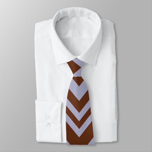 Elegant brown &blue chevron pattern Neck Tie Krawatte (Gebunden)
