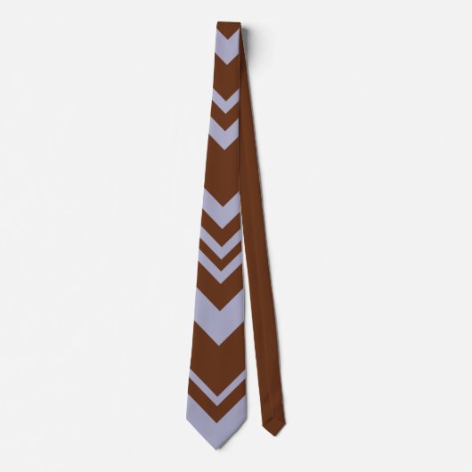 Elegant brown &blue chevron pattern Neck Tie Krawatte (Vorderseite)