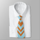 Elegant brown &blue chevron pattern Neck Tie Krawatte (Gebunden)