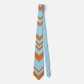 Elegant brown &blue chevron pattern Neck Tie Krawatte (Vorderseite)
