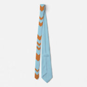 Elegant brown &blue chevron pattern Neck Tie Krawatte (Rückseite)