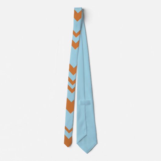 Elegant brown &blue chevron pattern Neck Tie Krawatte (Rückseite)