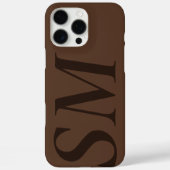 Elegant Brown Bold Initial Monogram Case-Mate iPhone Hülle (Rückseite)