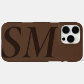 Elegant Brown Bold Initial Monogram Case-Mate iPhone Hülle (Rückseite (Horizontal))