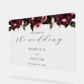 Elegant Brown Burgundy Floral Wedding Acrylschild (Winkel)