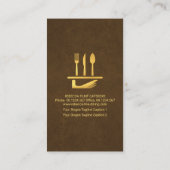 Elegant Brown Butler Tuxedo Serving Plate Cutlery Visitenkarte (Rückseite)