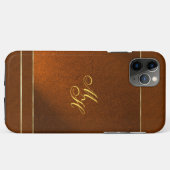 Elegant Brown Case mit Ihren Initialen (Rückseite (Horizontal))