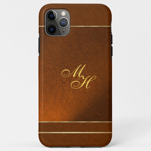 Elegant Brown Case mit Ihren Initialen (Rückseite)