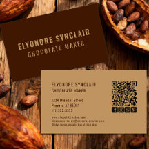Elegant Brown Chocolate Maker Social Icon QR Code 