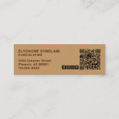 Elegant Brown Chocolatier Social Icon QR Code  Mini Visitenkarte (Rückseite)