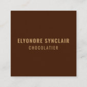 Elegant Brown Chocolatier Social Logo QR Code  Quadratische Visitenkarte (Vorderseite)