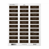 Elegant Brown Classic Wedding Return Address Label (Vorne)