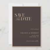 Elegant Brown Classy Old Money Wedding Save The Date (Vorderseite)