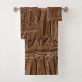 Elegant Brown Crocodile Badhandtuch Set (Insitu)