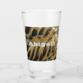 Elegant Brown Duck Feather Pattern Foto Nature Glas (Vorderseite)