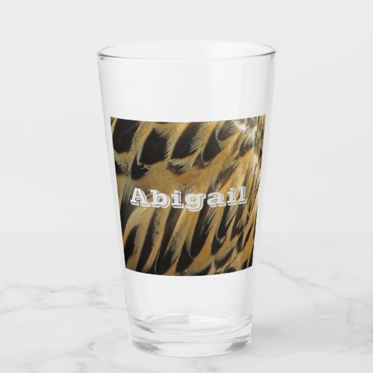 Elegant Brown Duck Feather Pattern Foto Nature Glas (Vorderseite)