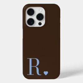 Elegant brown &dusty blue monogram initial Case-Mate iPhone hülle