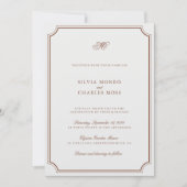 Elegant Brown & Ecru Classic Script Wedding Einladung (Vorderseite)