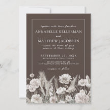 Elegant Brown Floral Boho Wedding
