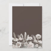 Elegant Brown Floral Boho Wedding Einladung (Rückseite)