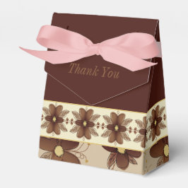 Elegant Brown Floral Geschenkschachtel