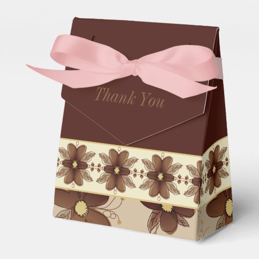 Elegant Brown Floral Geschenkschachtel (Vorderseite)