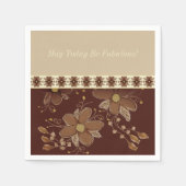 Elegant Brown Floral Serviette (Vorderseite)