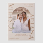 Elegant Brown Foto Arch Wedding Pergament Einladungen (Vorderseite)