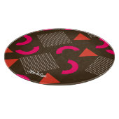 Elegant Brown Fuchsia Geometric Personalized Name Schneidebrett (Ecke)
