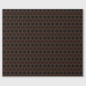 Elegant Brown Gold Honeycomb Hexagon Muster Manly Geschenkpapier (Flach)