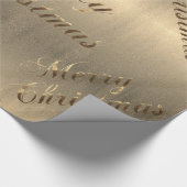 Elegant Brown Gold Script Frohe Weihnachten Geschenkpapier (Ecke)
