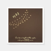 Elegant Brown & Gold String Lights Funny Wedding  Serviette (Vorderseite)