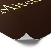 Elegant Brown & Gold String Lights Wedding  Poster (Ecke)