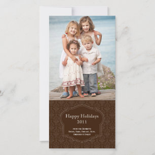 Elegant Brown Holiday Foto-Karte Feiertagskarte